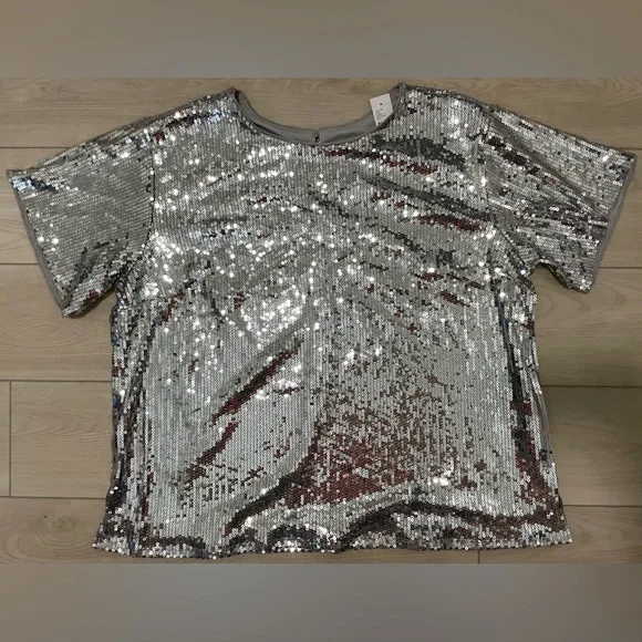 Lane Bryant Sparkly Sequins Top - Picture 1 of 3